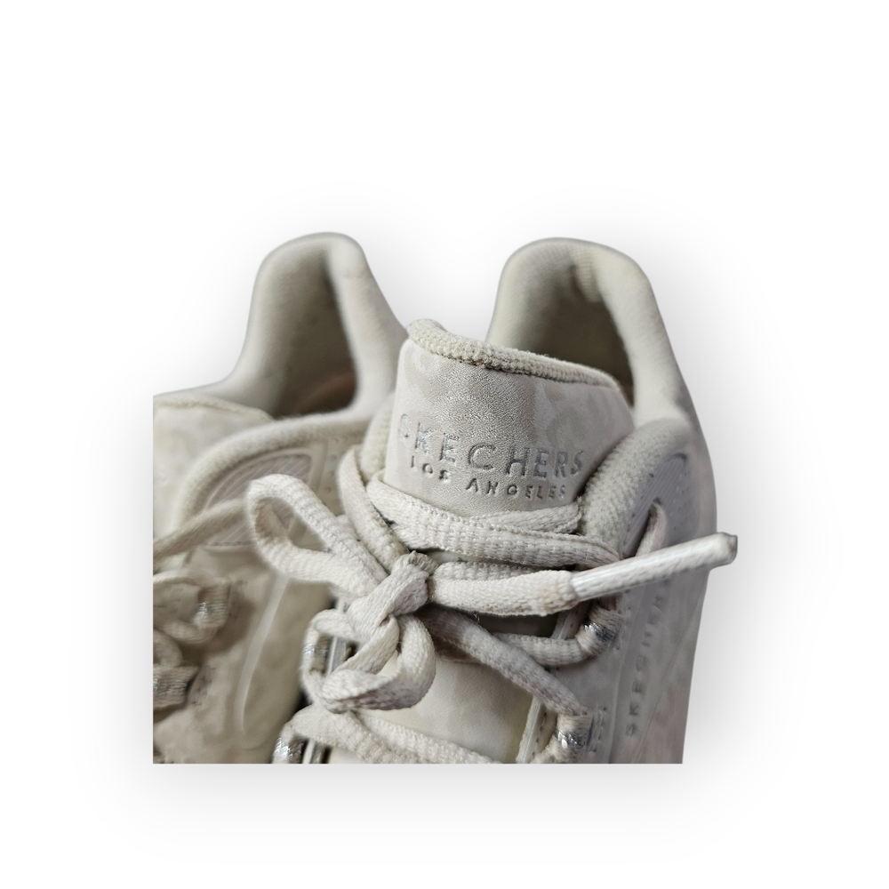 Skechers Los Angeles Off White Leopard Print Sneakers - Picture 3 of 6